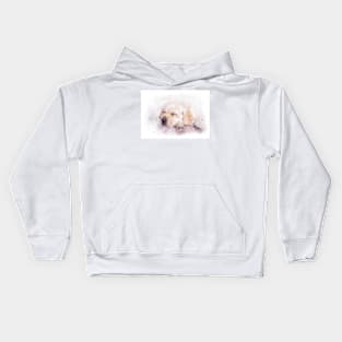 Sleeping lab watercolor Kids Hoodie